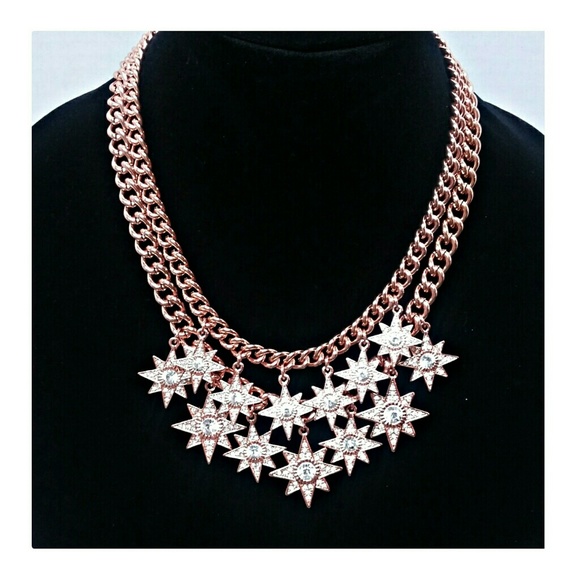 Jewelry - Sparkling Pink Goldtone Statement Necklace Jewelry - Sparkling Pink Goldtone Statement Necklace